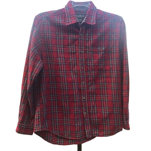Eddie Bauer Other - EDDIE BAUER Men's Medium Red  Plaid Flannel Button Down  USED Good Condition